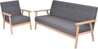vidaXL Vidaxl - Juego de sofás de tela de 2 piezas color gris oscuro