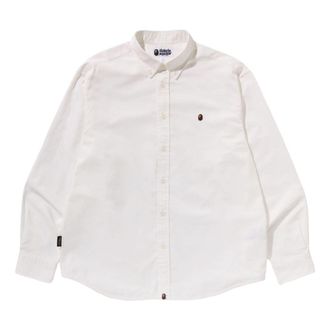 A Bathing Ape One Point Oxford LS Shirt White 1K80-131-306-WHITE