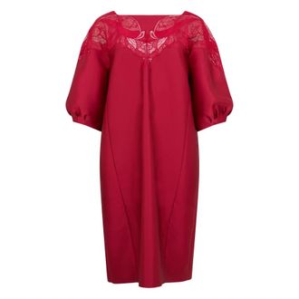 Alberta Ferretti Midi Dress with Wide Sleeves - female - Alberta Ferretti - Midi Dresses - Red - XL - Dresses