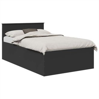 vidaXL Estructura De Cama Negro 135 X 190 Cm Madera De Ingenier&iacute;a Vidaxl