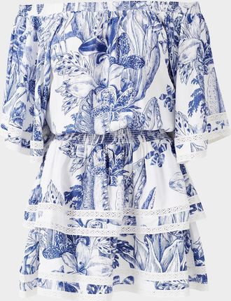 Melissa Odabash Micha Floral Off-Shoulder Mini Dress