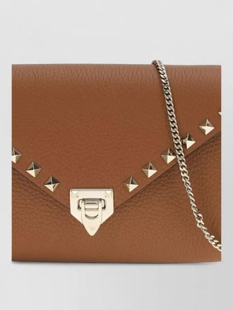 Valentino calf leather rockstud chain shoulder bag