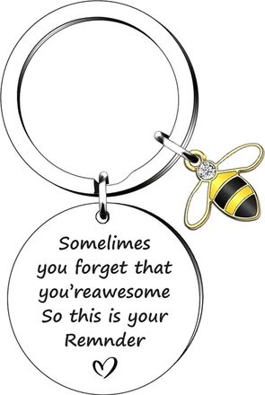 Generic Somtimes You Forget You Are Awesome Gift Inspirational Bee Keyring Keychain Gifts For Women Girls Men Boys Best Friend Birthday Christmas