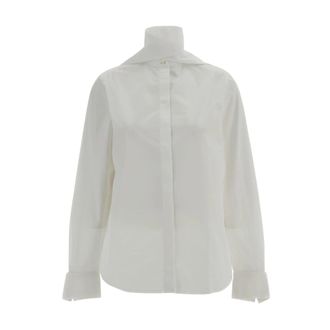 7 For All Mankind Camisa con Lazo - Blouses & Shirts - Mujer - Blanco - L