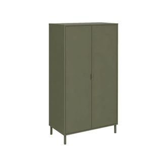 Sweeek Vestidor, armario de madera y metal con 2 puertas, verde kaki