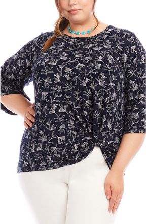 Karen Kane Floral Flare Sleeve Pick-Up Top in Print at Nordstrom, Size 3 X