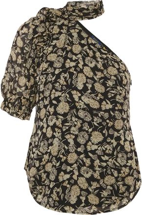 Ralph Lauren Blusa monospalla a fiori - Nero
