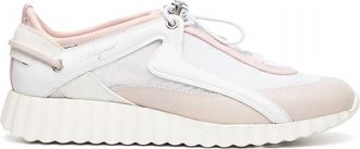 Ferragamo Womens Leather Sneakers In Pink-Grey