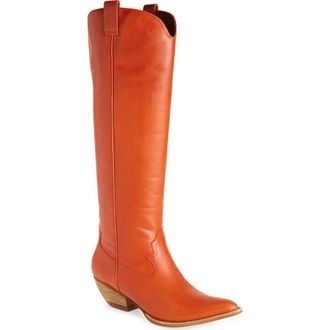 Jeffrey Campbell Calvera Knee-High Boot in Orange Sanded at Nordstrom Rack, Size 5