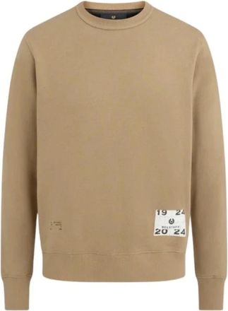 Belstaff Khaki Applique Sweatshirt Centenary Commemorative - Heren - Ronde hals truien - Beige - M - Katoen - Truien & Vesten