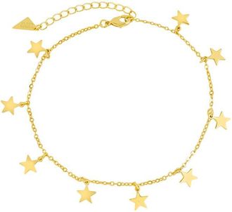 Sterling Forever 14K Plated Star Anklet