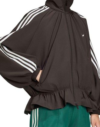 adidas Originals top sportivo Firebird oversize morbido in marrone scuro
