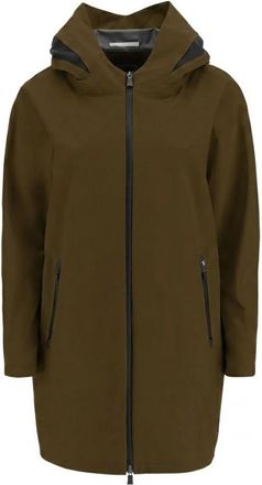 Herno Parkas, female, Green, Size: 2XL Hooded Zipped Coat