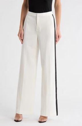 L'agence Livvy Tux Trousers in White/Black at Nordstrom Rack, Size 10