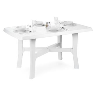 Dmora Dmora Table DExt&eacute;rieur Rectangulaire, Made In Italy, Couleur Blanche, Dimensions 88 X 72 X 138 Cm