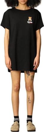 Moschino T-shirt Jurk - Dames - Korte kleedjes - Zwart - XS - Katoen - Kleedjes