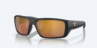 Costa Unisex Fantail Pro Polarized Sunglasses In Matte Black Gold Mirror