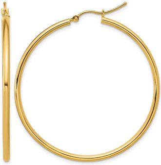 Diamond2Deal 10K Gold Round Hinged Hoop Earrings