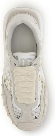 Dolce & Gabbana Womens Sneakers Leather And Lace Beige Beige-Chalk Trainers Beige/chalk