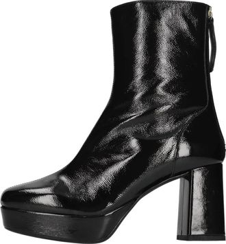 Unisa Mervin Enkellaars - Dames - Laarzen met Hak - Zwart - 39 EU - Leer - Schoenen