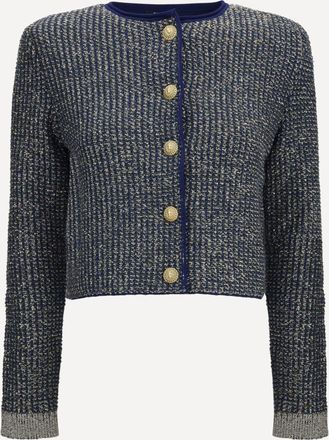 Balmain Cardigan trapuntato con paillettes e bottoni decorativi Woman 38