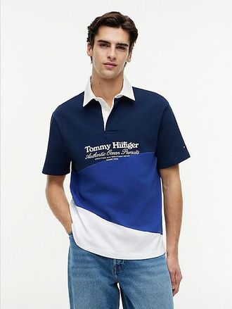 Tommy Hilfiger Relaxed Fit Back Logo Colour-Blocked Polo Shirt
