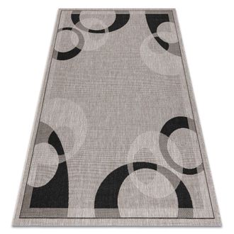RugsX Rugsx - Alfombra De Cuerda Sisal Floorlux 20078 Plateado /negro Grey 120x170 Cm