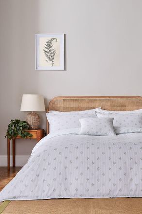 Murmur Thalia Cotton Duvet Cover Set in Green | Size: Super King