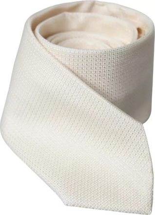 Dolce & Gabbana Klassieke Zijden Stropdas met Logodetails - Heren - Stropdassen - Wit - ONE Size - Accessoires