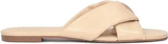 Kazar Zachte leren muilen op een platte zool - Dames - Sandalen - Beige - 40 EU - Leer - Schoenen