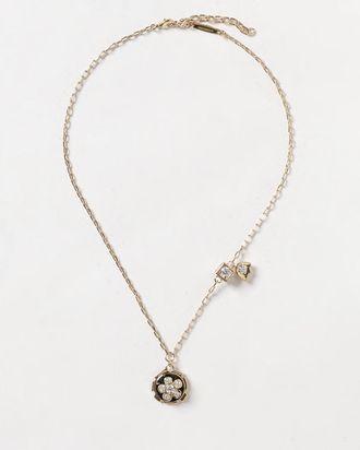 Ferragamo Collana Ferragamo in ottone con ciondolo di strass