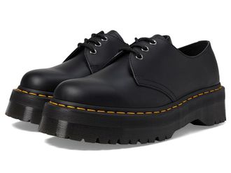 Dr. Martens ブラックローファー 厚底 UK6 Dr Martens☆1461 QUAD PATENT☆パテントレザー☆3ホール☆厚底