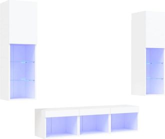 vidaXL Vidaxl - 5 Piece tv Wall Units with led White Engineered Wood