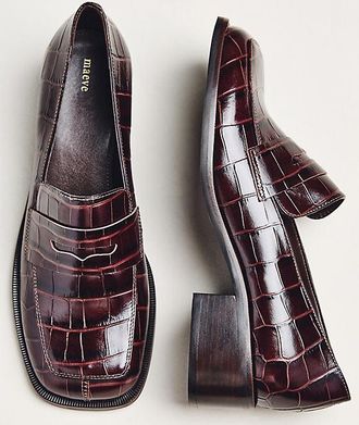 Maeve Square-Toe Loafer Heels