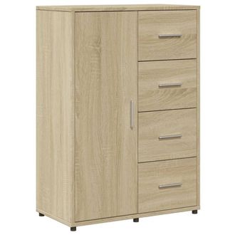 Berkfield Home Sideboard Sonoma Oak 60x31x84 cm Engineered Wood in Light Tan | Size: 60 x 31 x 84 cm