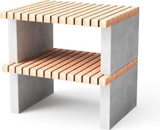 Movelar Movelar - Caballete Lateral M&oacute;dulo Albufeira Para Barbacoa De Obra Prefabricada (gris, Naranja - 95 X 70 X 70 Cm) - Uso En Exteriores