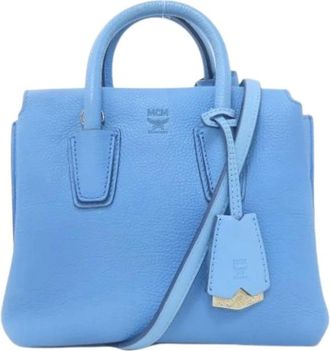 MCM Pre-owned Handbags, female, Blue, Size: ONE SIZE Pre-owned Handbag