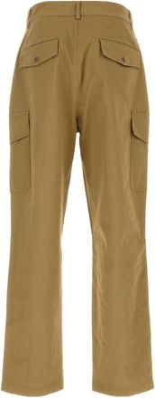 Moncler Mens Stretch Cotton Cargo Pants Beige Elastane