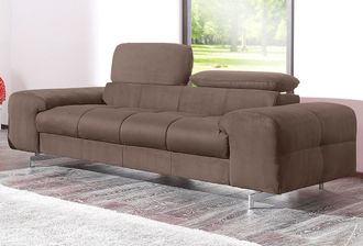 Cotta Polstergarnitur »Chef« Set, Set bestehend aus: 2-Sitzer mit Kopfteilverstellung & Hocker