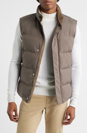 Aur&eacute;lien Waterproof Quilted Vest in Ash Grey at Nordstrom, Size Xx-Large