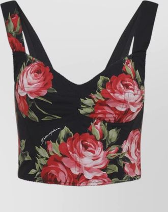 Dolce & Gabbana floral-print sleeveless bustier top