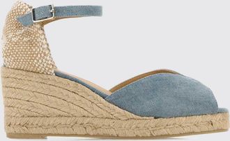 Castaner Sandalo con zeppa Bianca in canvas di cotone