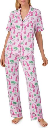 Room Service PJs Piped Print Pajamas in Blush at Nordstrom, Size X-Large