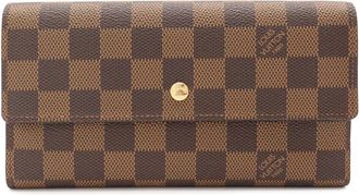 Louis Vuitton Brown Pvc Coated Canvas Long Wallet (Tri-Fold) (Pre-Owned)