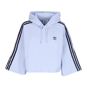adidas Cropped Hoodie Lichtgewicht Sweatshirt - Dames - Sportshirts - Blauw - M - Katoen - Fitness