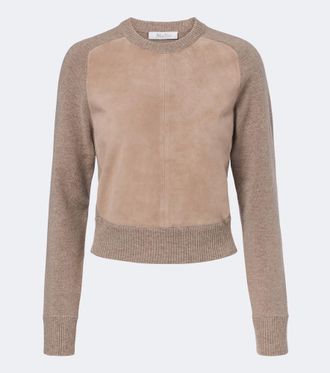 Max Mara Jersey de lana y cachemir con ante