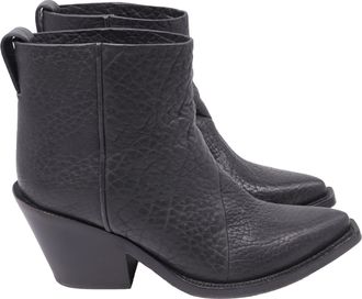 Acne Studios Donna Western Ankle Boots in Black Leather