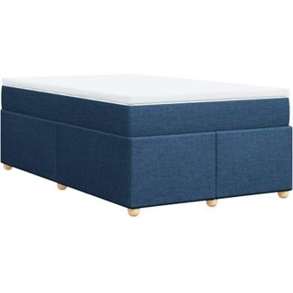 vidaXL Cama Box Spring Con Colch&oacute;n Tela Azul 120x190 Cm Vidaxl