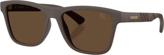 Burberry Vierkante Zonnebril - unisex - Zonnebrillen - Bruin - 55 MM - Nylon - Accessoires