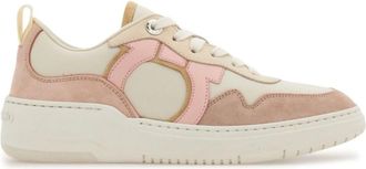 Ferragamo Pink Lace Up Sneakers